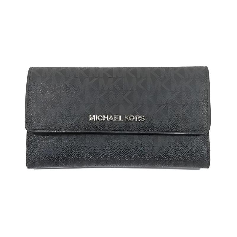 MICHAEL KORS Jet Set Logo Snap Closure Leather Wallet Large Women s Black чёрный