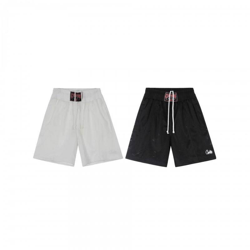 Corteiz Streetwear Short Pants Men Women Alcatraz Ship Print Loose Fit Cotton Shorts