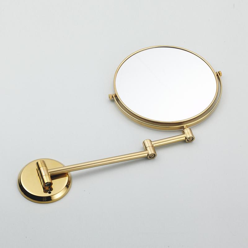 BAKALA 8" Wall Mounted Round Magnifying Bathroom Mirror Brass Makeup Cosmetic Mirror Lady's Private Mirrors