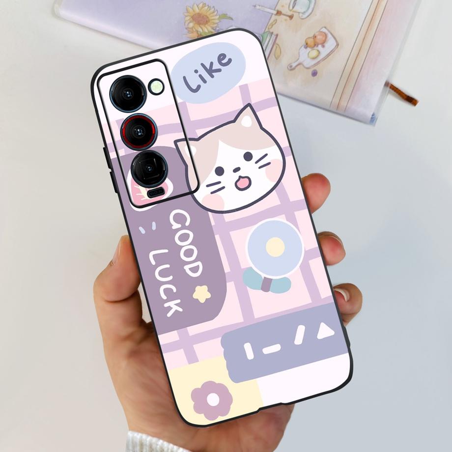 For Tecno Camon 18 P 18 Premier Camon18 Phone Case Capa Soft Liquid Silicone Bumper Etui Animals Flower Printed Funda Camon18