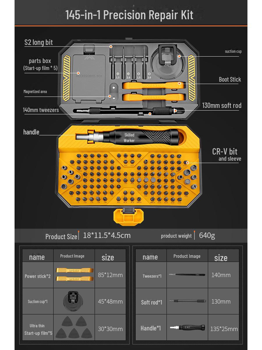 

Набор прецизионных отверток Green Forest — крестовая, шлицевая, малая сливовая, многофункциональный бытовой инструмент 145 in 1 screwdriver set