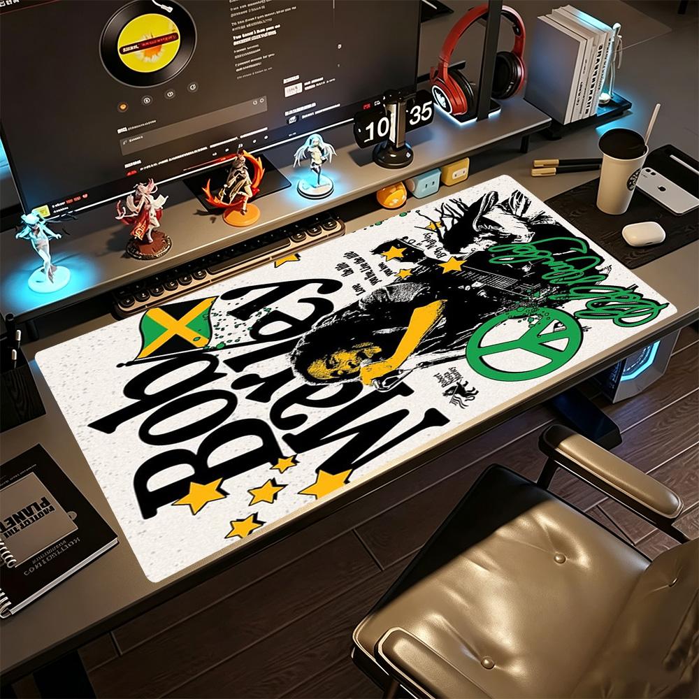 Bob Marley Großes Mauspads Büro-Mauspads Schreibtischmatte Rutschfester Gummiboden Perfektes Geschenk für Gamer Und Profis