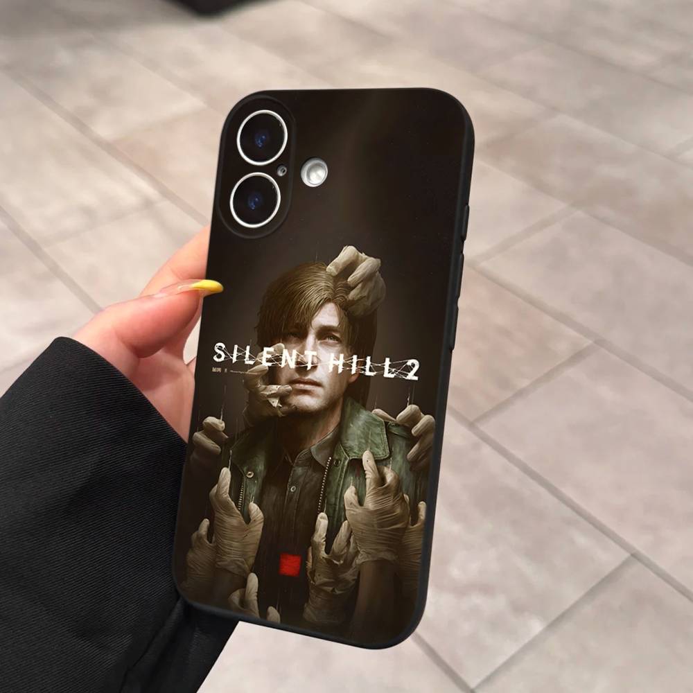 Horror Games S-Silent H-Hill Phone Case For IPhone 17 16 15 14 13 12 11 Pro Max Plus Mini Silicone Black Cover