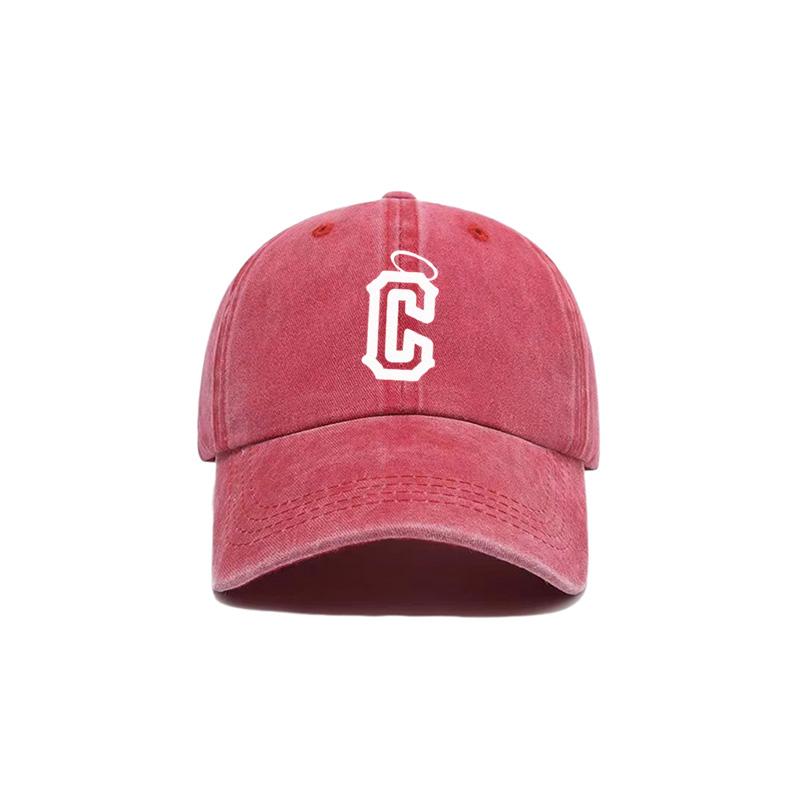 Washed Denim Baseball Cap Outdoor Casual Printed Hat Men and Women Same Style Korean Style Sun Hat Sports Peaked Cap