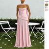 Elegant Celebrity Irregular Tube Top Strap Dress Women's Summer New French Sexy Split Dress