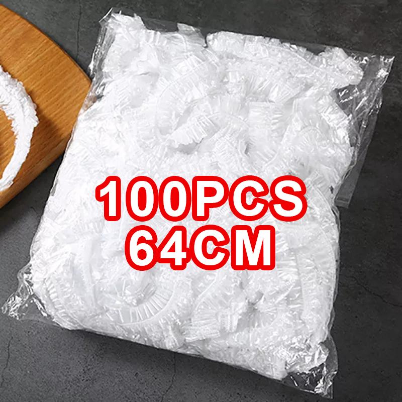 100 szt. Jednorazowe czapeczki pod prysznic Wodoodporne Plastikowe nakrycia głowy Kobiety Przezroczyste do farbowania włosów Salon Elastyczna czapeczka do kąpieli dla Hotelu Uroda