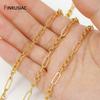 18K Gold Plated Brass 3:1 Figaro Chains For Jewelry Making,Thick Large Heavy Chains For DIY Necklace Bracelet Making Findings