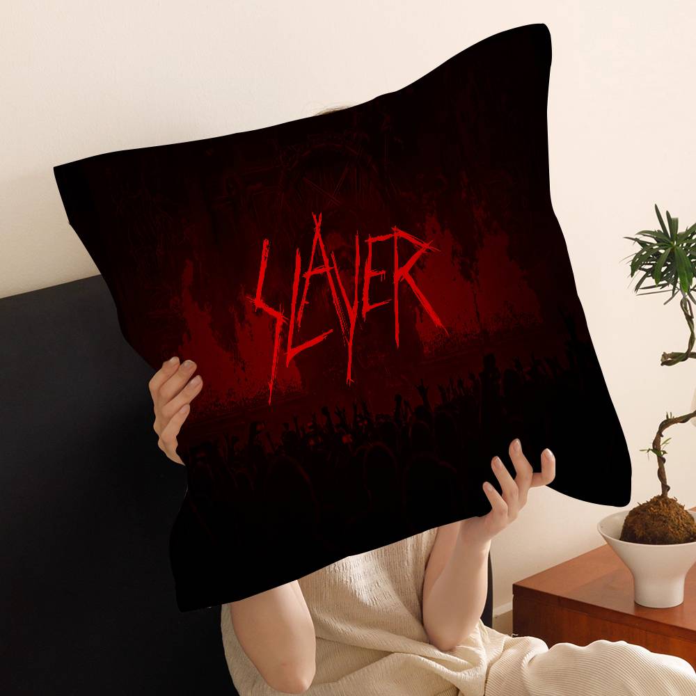 S-Slayer H-Heavy M-Metal Band Pillow Gifts Home Office Furnishings Bedroom Sofa Car Cushion Cover Case 45x45cm