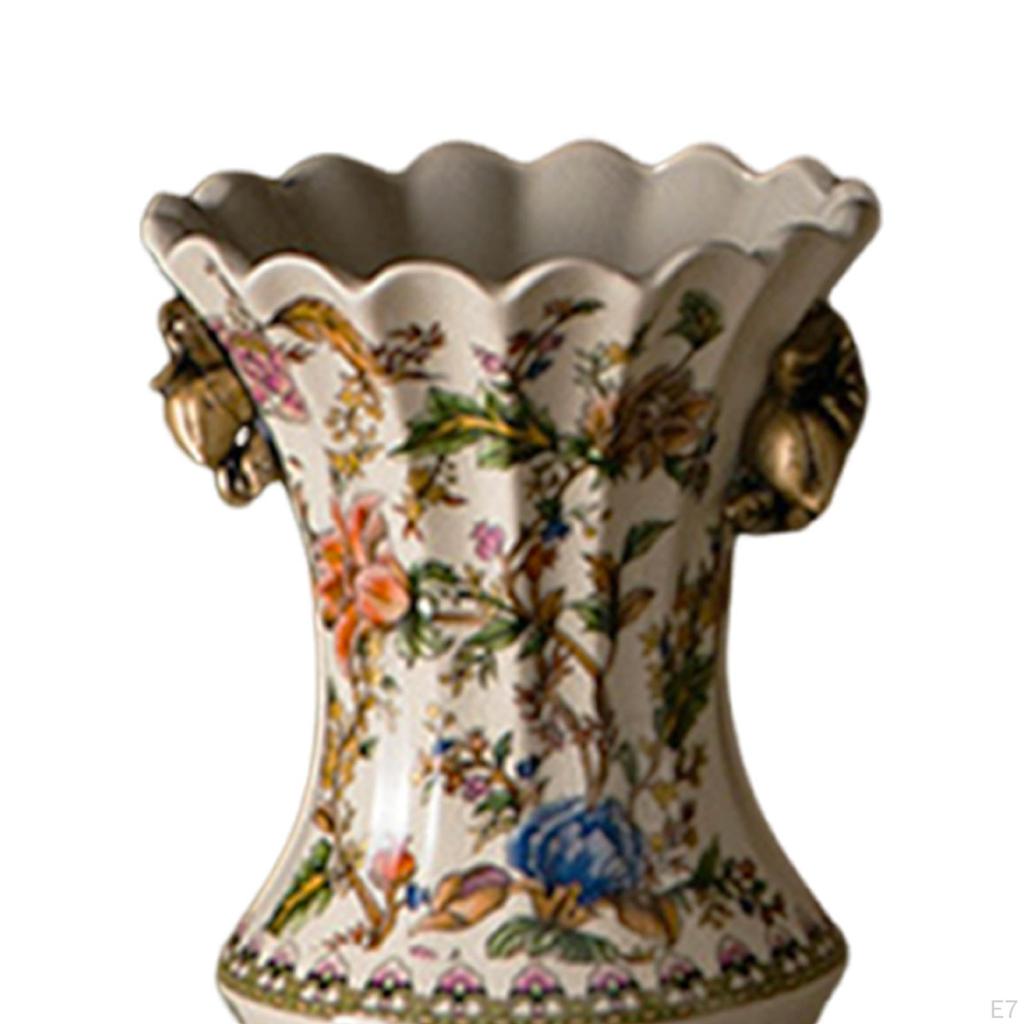 -Flower Vase, Desk Ornament, European Vintage Style, Decorative Table Decoration for