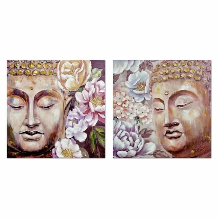 Cadre Buda 80 X 3 X 80 Cm Oriental (2 Unités)