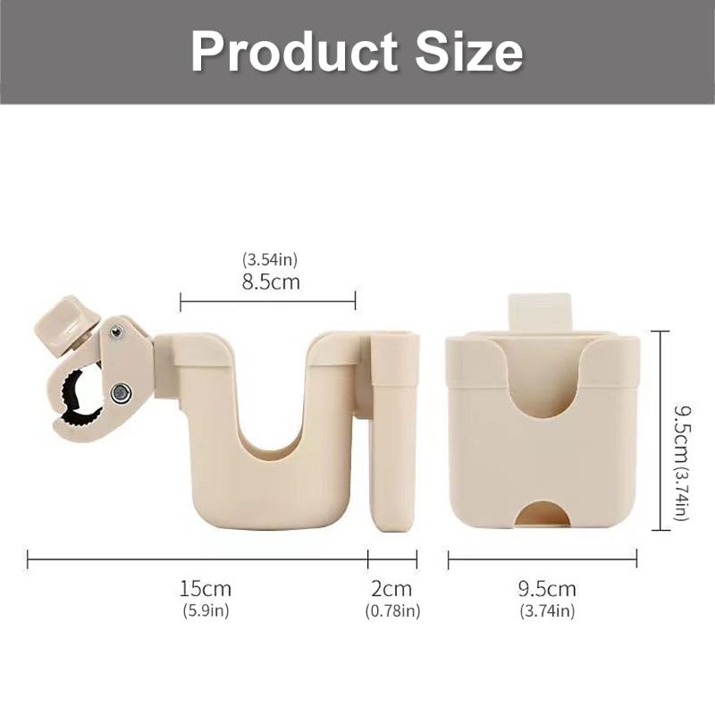 Universal Stroller Cup Holder And Phone Mount For Baby Carriages With Anti Slip Clamp Fit Most Round And Flat Tubes