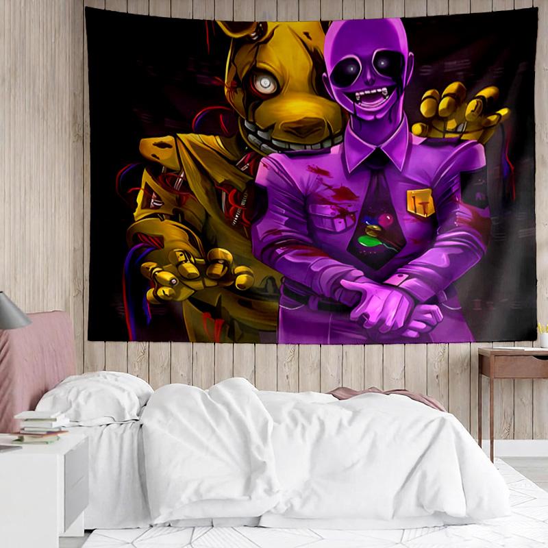 Five Nights At Freddy's2 Tapestry for Bedroom Aesthetic Classroom Tapestries Wall Hanging for Living Room Dorm Office,Ideal Creative Gift