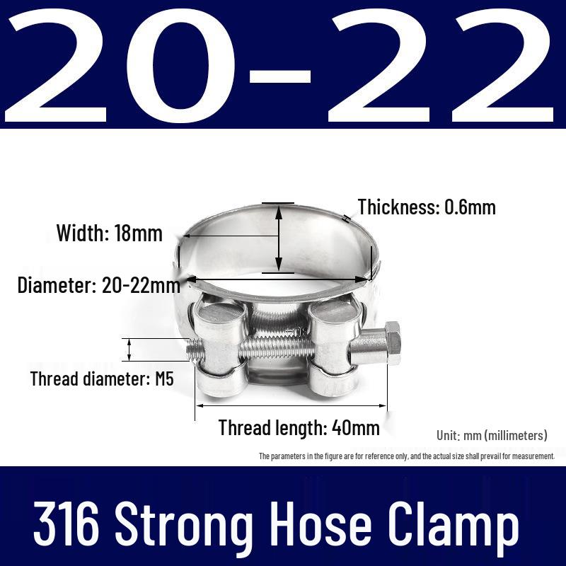 316 Stainless Steel European-Style Thickened Single Head Hose Clamp