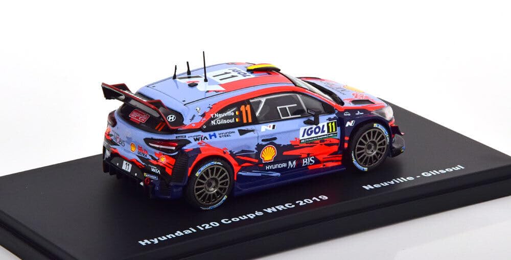 Scale WRC Hyundai i20 2019 Tour de Corse Hyundai Diecast Car 1/43 #11 Neuville/Gilsoul