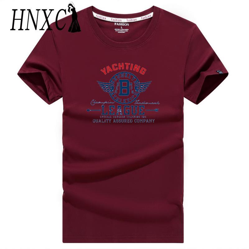 HNXC Cotton Short Sleeve T-shirt Men's Fashion Loose Half Sleeve Shirt Printed Compassionate Shirt