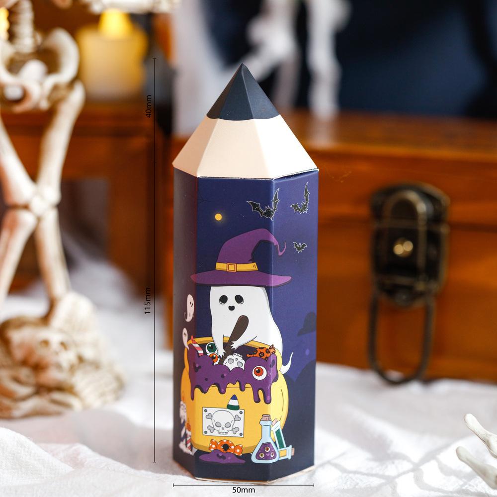 

200PCS Halloween Pencil-Shaped Candy Boxes Party Favor Treat Bags for Trick or Treating Decorative Paper Gift Wrapping Boxes 1PC
