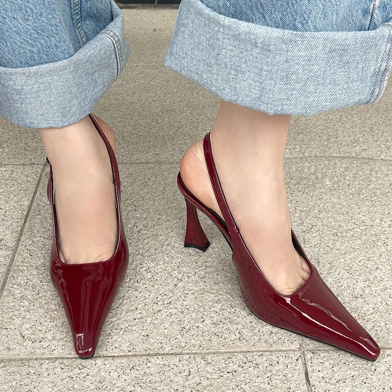 Mode Neuheiten 2025 Pumps Schuhe Elegant Damen Schuhe mit Absatz Mode Schnallenriemen Damen Spitzschuh Slingbacks Damen High Heels Schuhe