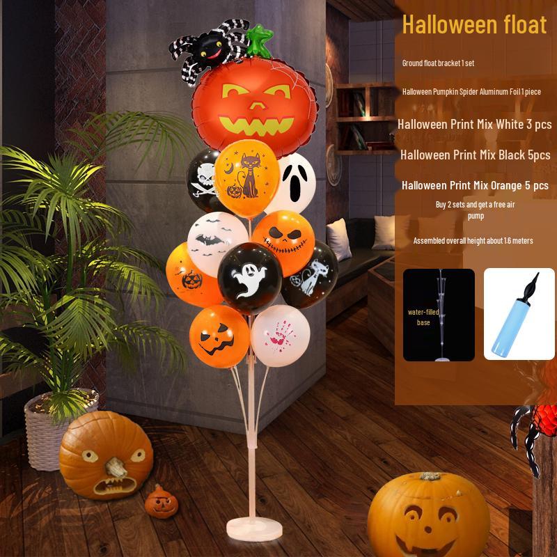Halloween Pumpkin Atmosphere Balloons for Tables, Bars, Kindergartens, and Shopping Mall Displays