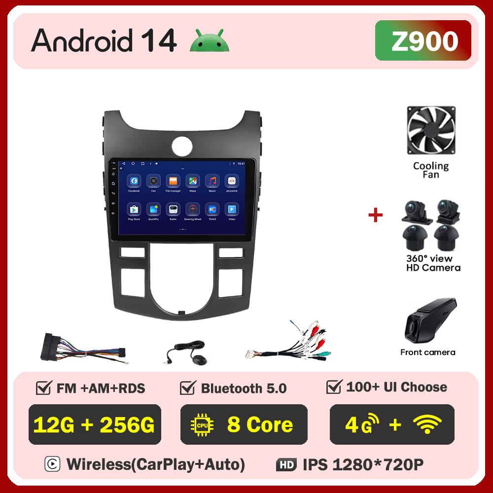 For KIA Forte Cerato 2 Porte Koup 2008-2014  Carplay Auto Screen Wireless Android Auto Car Intelligent Systems AutoMotive 8 Core