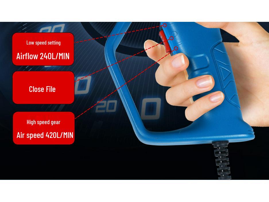 2000W Adjustable Temperature Industrial Hot Air Gun with Digital Display for Car Film Baking, 110V/220V