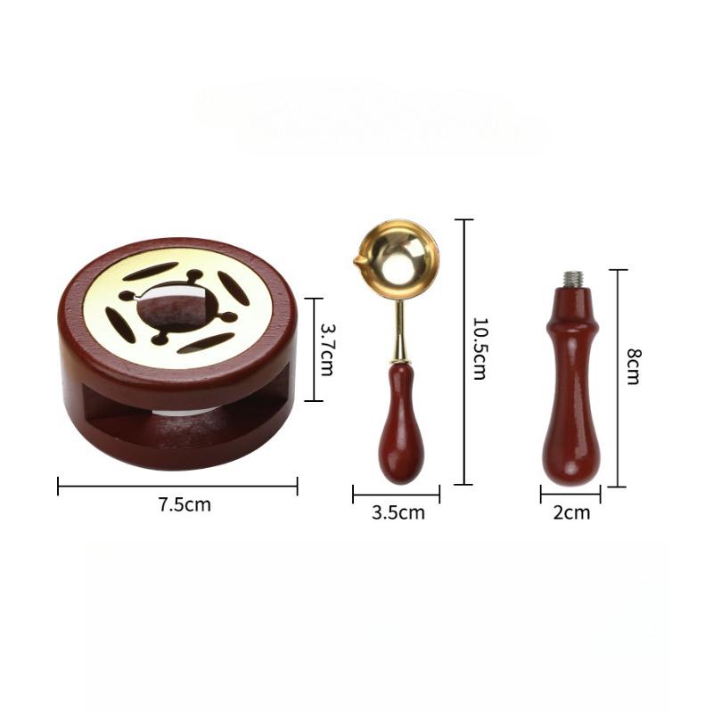 Sealing Wax 1 Set of Spoon Sealing Wax Furnace Stove Pot Seal Decorative Craft Gift Solid Wood Wax Stamp Craft Supplie SB002