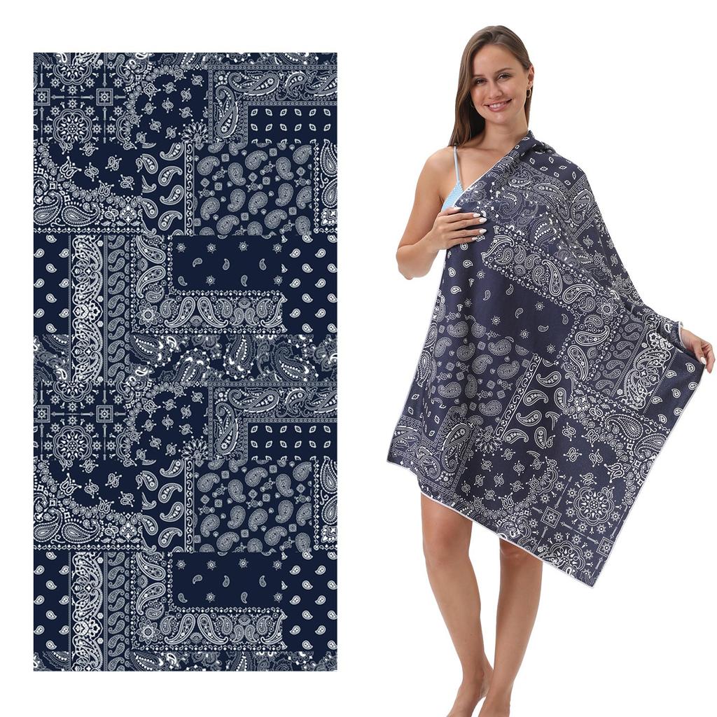 Tropical Fish Coral Reef Beach Towel Underwater World Marine Life Bath Towel Sand Free Quick Dry Blanket for Summer Seaside