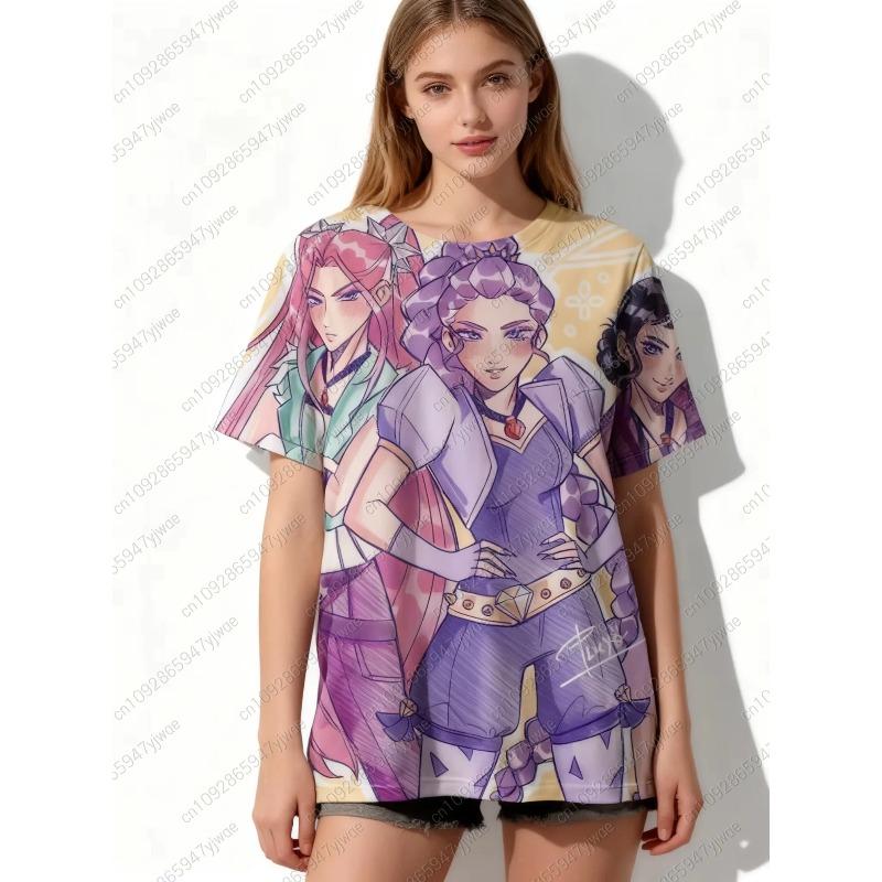 Popular Kpop Witch Hunting Team Gaza women Team T-shirt Anime 3D Women's Adult Clothing T-shirt Gift