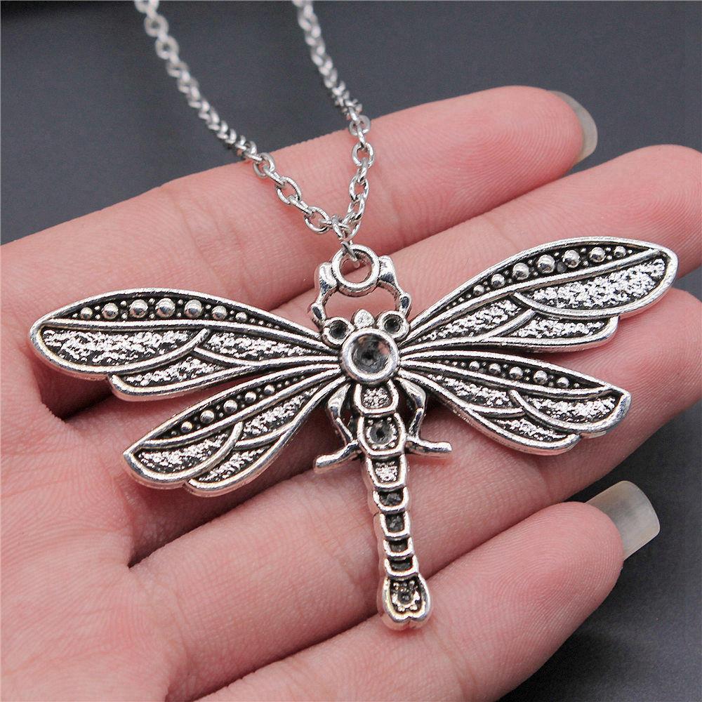 Dragonfly Butterfly Bees Garden Insect Pendant Antique Bronze Metal Boys Collar Necklace Hot Sale
