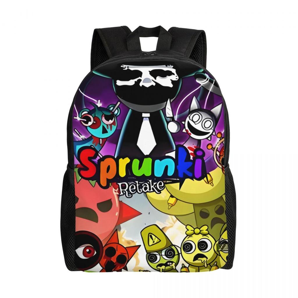 Custom Cartoon Sprunki Backpacks for Women Men Water Resistant College School Bag Print Bookbags