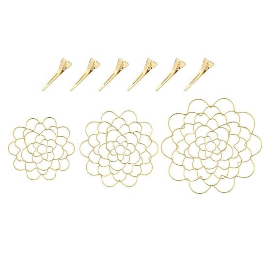 3Pcs Stainless Steel Spiral Stem Holder with Clip Vase Insert Flower Arranger