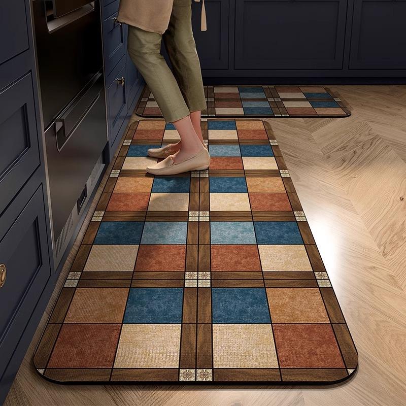 Kitchen Mat Absorbent Printed Kitchen Rugs Non-slip Area Mat Hallway Long Carpets for Living Room Bedroom Entrance Doormat Bath