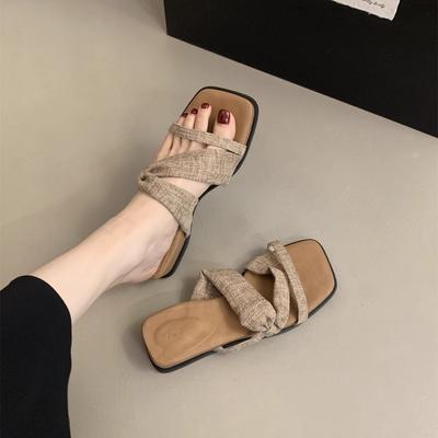 Thick-soled Wedge Heel Linen Slippers Women Wear Summer New Fairy Vacation Style Sandals Summer Beautiful Sandals