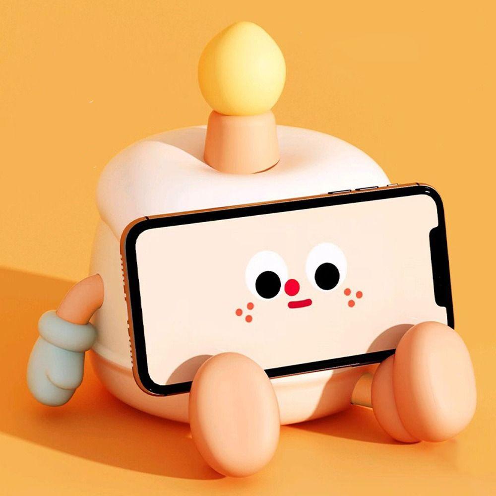 Cartoon LED Night Lamp Soft Silicone Table Lamp Birthday Cake Light  Bedside Lighting