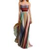 Spring New Women's Clothing, European and American, Sexy Tube Top Color Printed Dress Dress