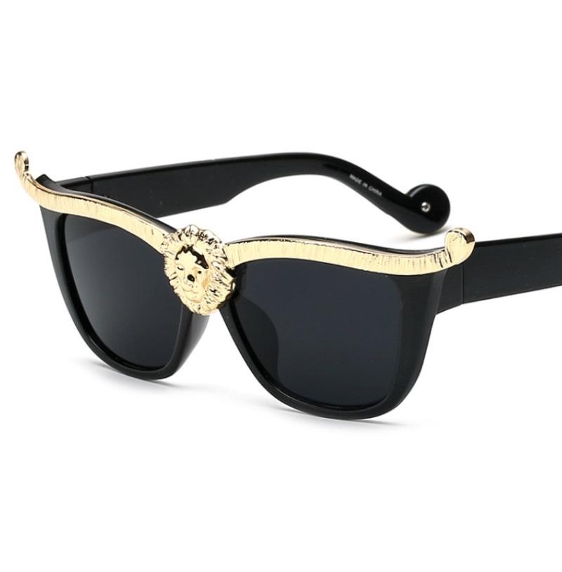 Classic Gold Lioness Cat Eye Women Sunglasses Fashion Glamour Ladies Sun Glasses Designer Cateye Shades