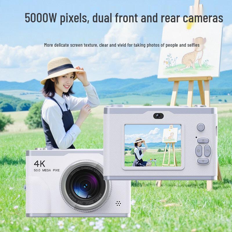 Student HD Dual Camera with Built-in Beauty Mode - Retro CCD Campus Vlog Entry-Level Camera