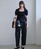 GRIDAJ Cotton Bio-Washed Belted Double-Pleated Pants _ Black