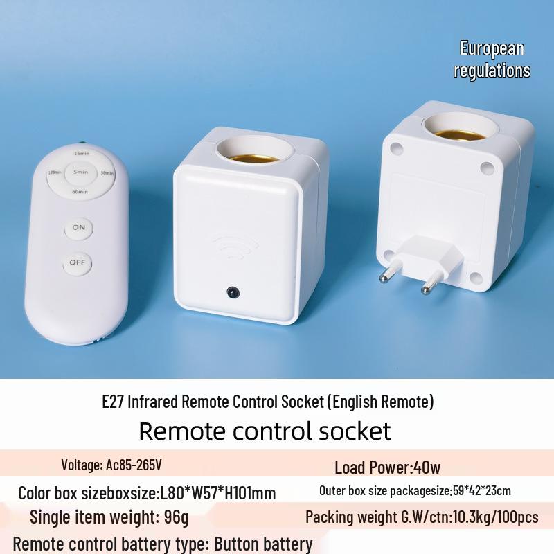Bluetooth Remote Control E27 Lamp Socket with Delay Off Feature