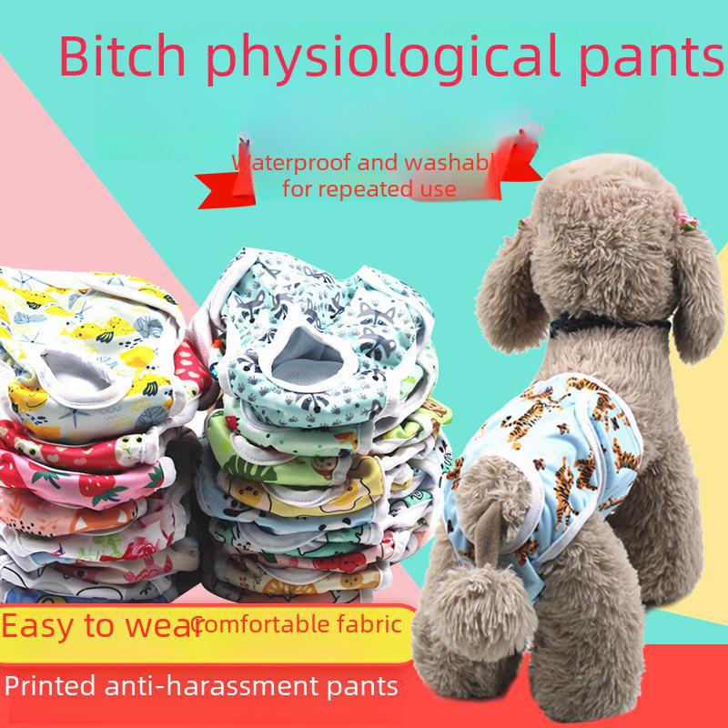 Pet Printed Anti-Harassment Menstrual Diapers for Female Dogs