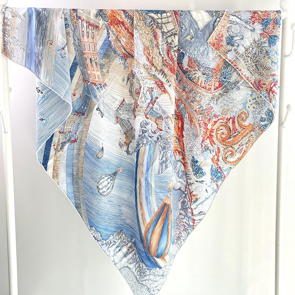 Fu Bao Double-Sided Silk Wool Scarf: Colorful, Large, and Warm Shawl for Autumn and Winter
