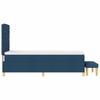 Box Spring Bed with Headboard Blue 200 x 90 cm Fabric
