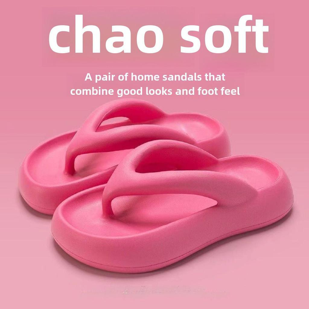 Damen Flip-Flops mit dicker Sohle und rutschfester Sohle: Trendige Sommer-Strandsandalen mit erhöhtem Gehkomfort
