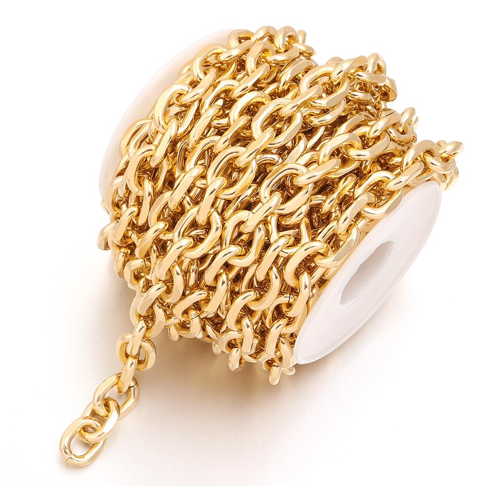 2-5 Yards Aluminiumkette Gold Silber Farbe Verdrehte Gliederketten Für Schmuckherstellung DIY Armband Halskette Kleidung Taschen Zubehör