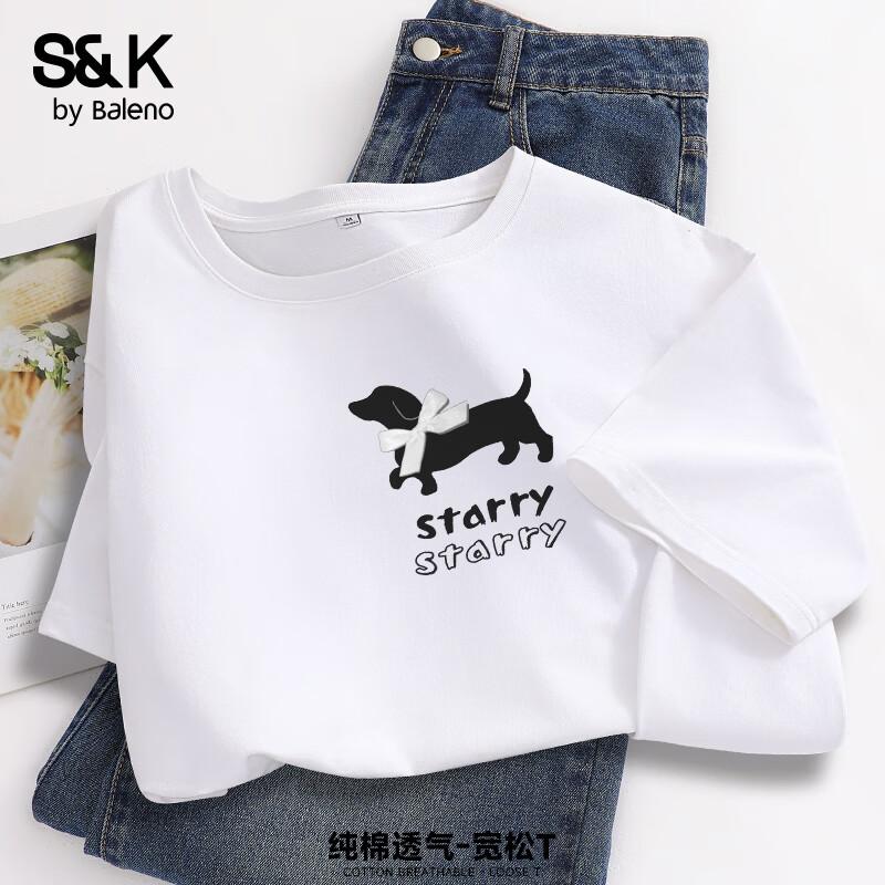 Baleno S&K Women s Dachshund Print Short Sleeve T-Shirt M