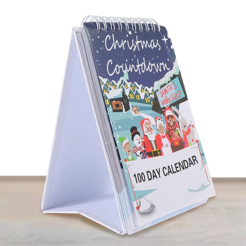 100-Tage-Weihnachts-Countdown-Kalender, langlebiger und hochwertiger festlicher Countdown-Tischkalender, abreißbarer Countdown-Kalender