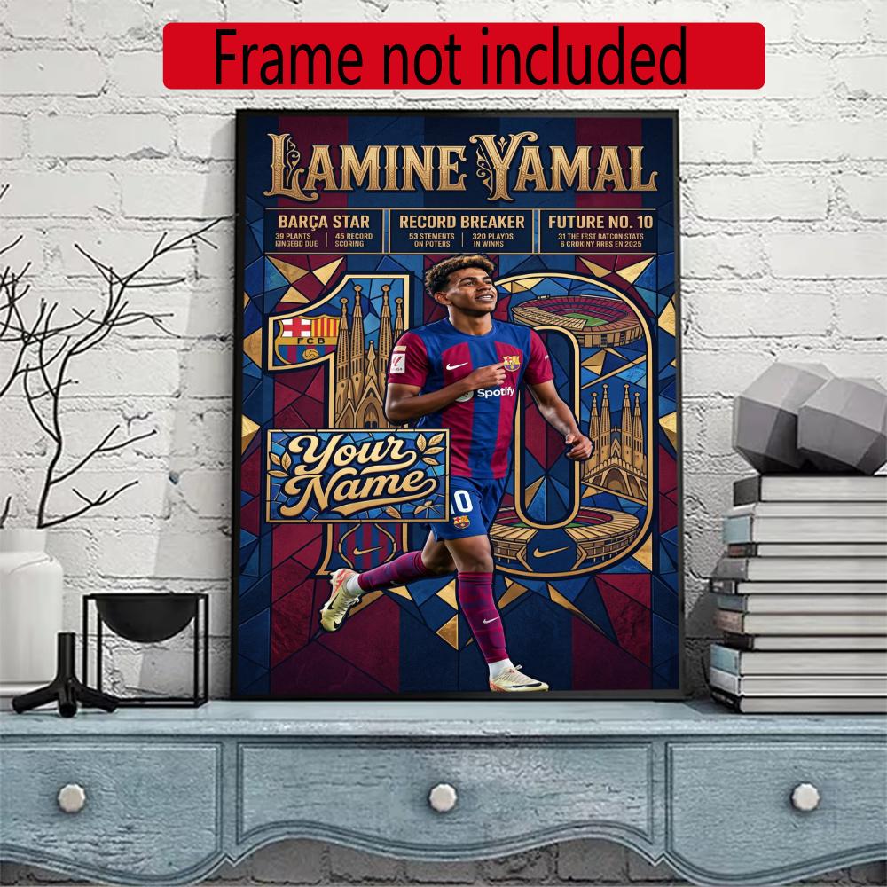 Lamin Yamal Customize Text Diamond Painting Round Diamond Mosaic Suitable For Beginners Diamond Painting Rhinestones Gift Frameless