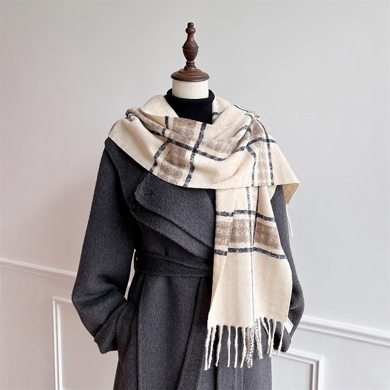 Winter Female Lattice Imitation Cashmere Scarf Autumn Winter Thick Fashion Warm Wild Neck Scarves Shawl Poncho Echarpe Stole