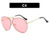 New Classic Pilot Oversized Men Sunglasses Vintage Metal Sun Glasses Women Mirror Gradient Colors Driving Male Shades Uv400