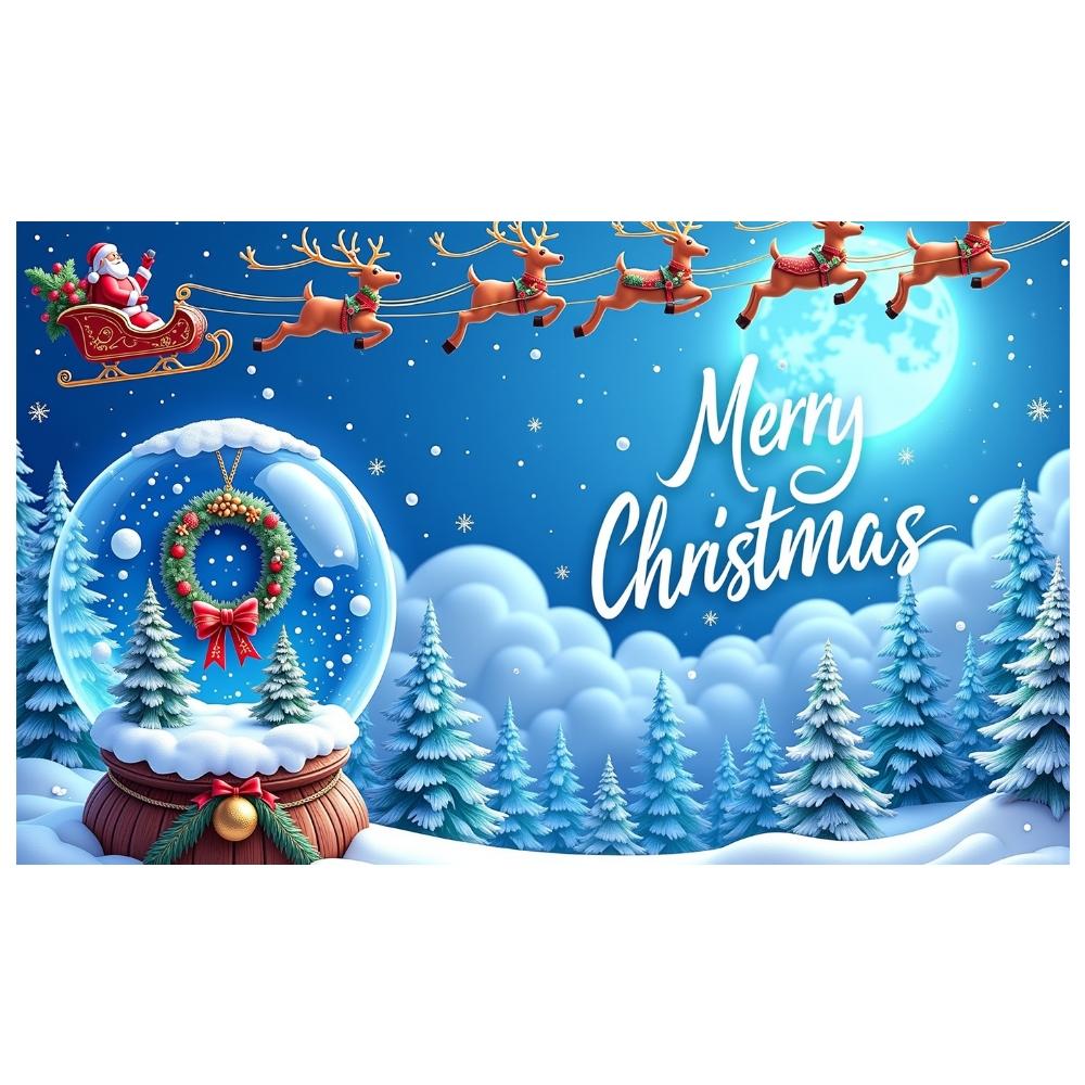 Weihnachtsmann Schlitten Banner Weihnachtsmann Design Weihnachtsfeier Banner Weihnachtsdekoration Banner Schneeflocken Deko Für Bürodekoration Shopping