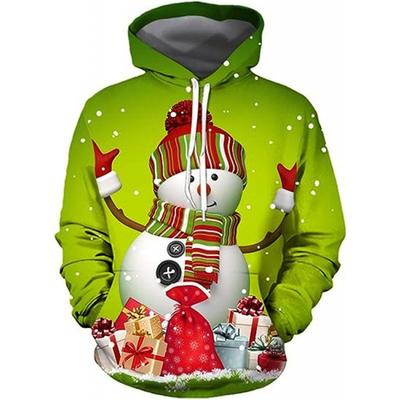 Men's and Women's Sweatshirts Autumn and Winter Christmas 3D Printing Models Long-sleeved Medium-length Hoodie Loose Sweater